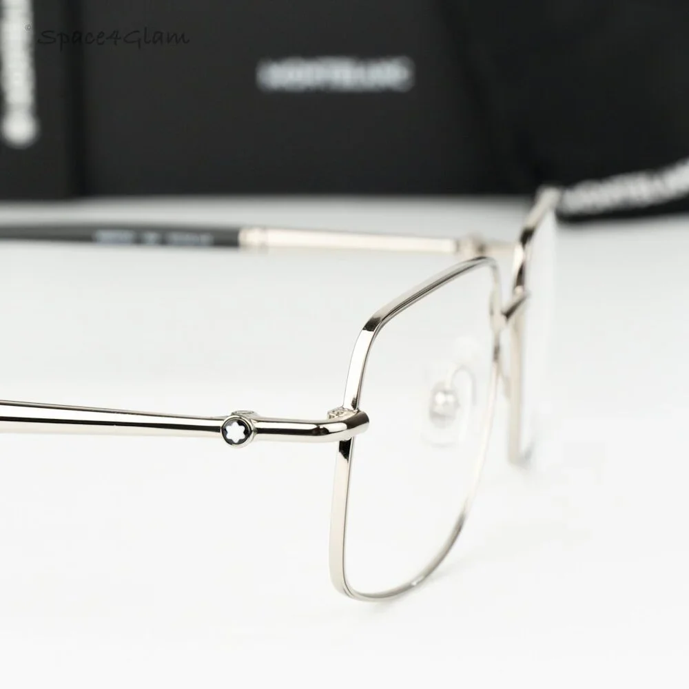 Montblanc Women Eyeglasses Silver Demo Rectangle MB0072O 004 NEW AUTHENTIC